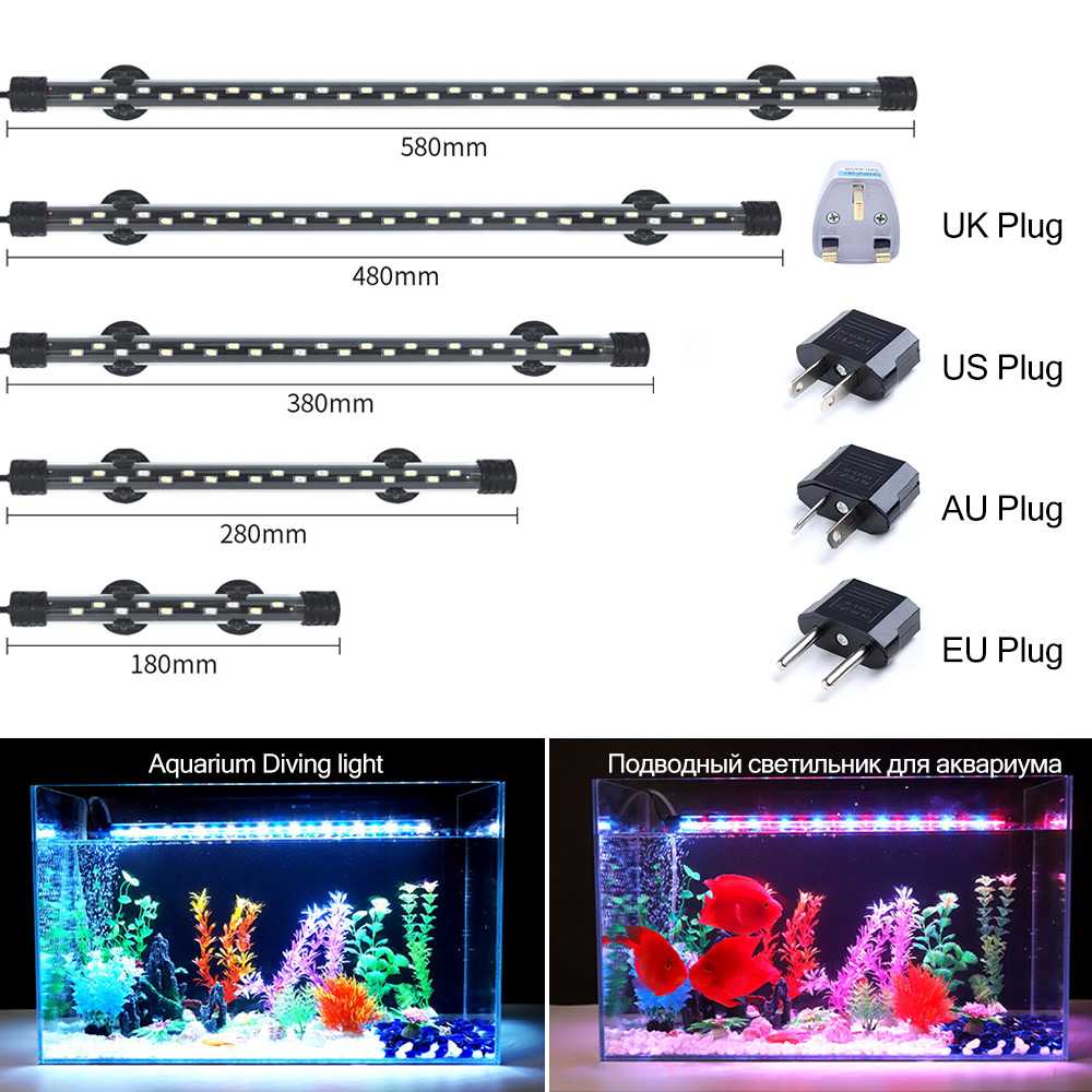 Aquarium Fish Lamp - 90-260V Aquarium Light LED Waterproof Fish