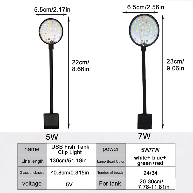 USB Aquarium LED Lamp Fish Tan - Aquarium Fish Only recension och pris