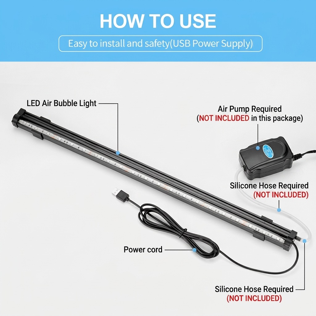 USB LED Aquarium Air Bubble Li - Aquarium Fish Light Lamp recension och pris
